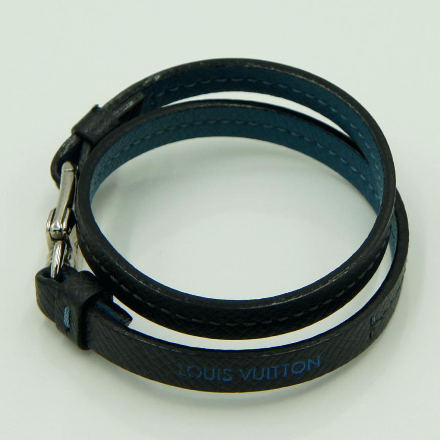 ルイヴィトン（LOUIS VUITTON）ブラスレ　フックイット　ブルー　ブラック　リバーシブル　M6300E　ブレスレット　アクセサリー　メンズ　レディース（中古）