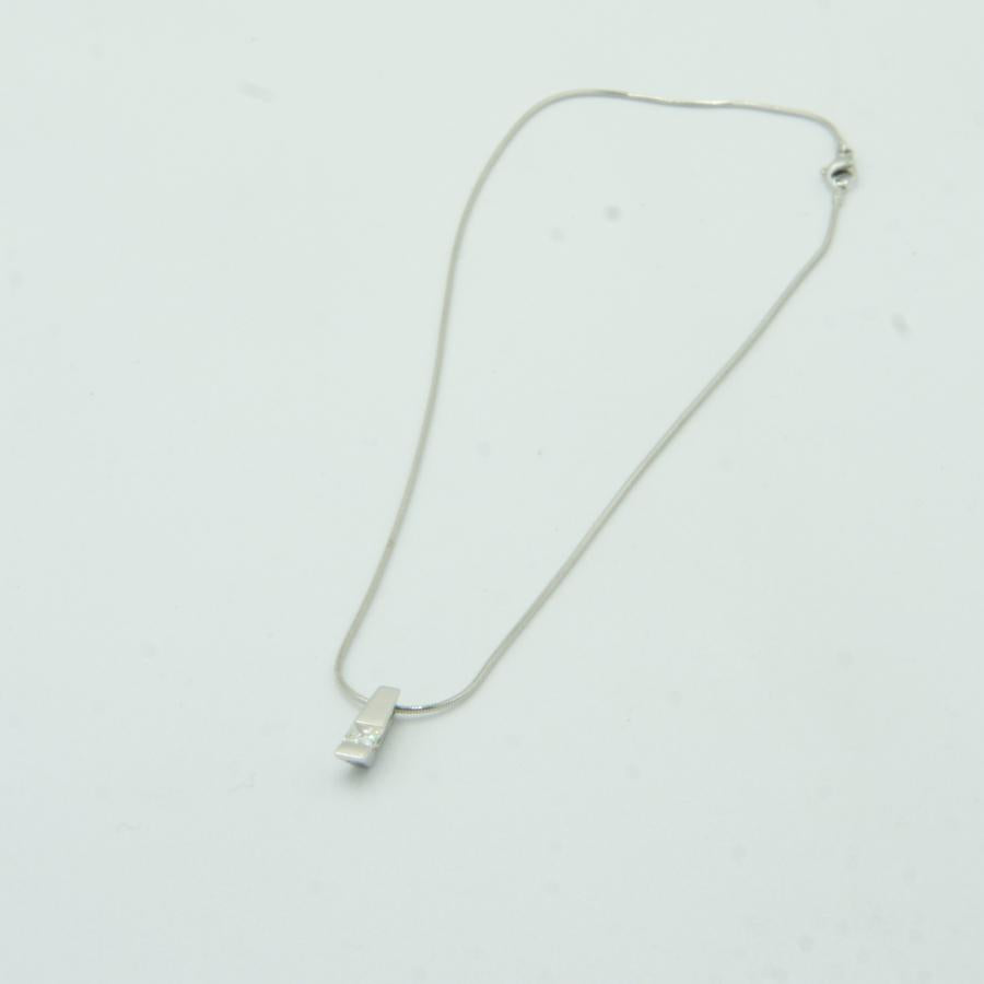 ブシュロン（BOUCHERON）750スクエアダイヤモンドネックレス　重量8.46g　レディース（中古）