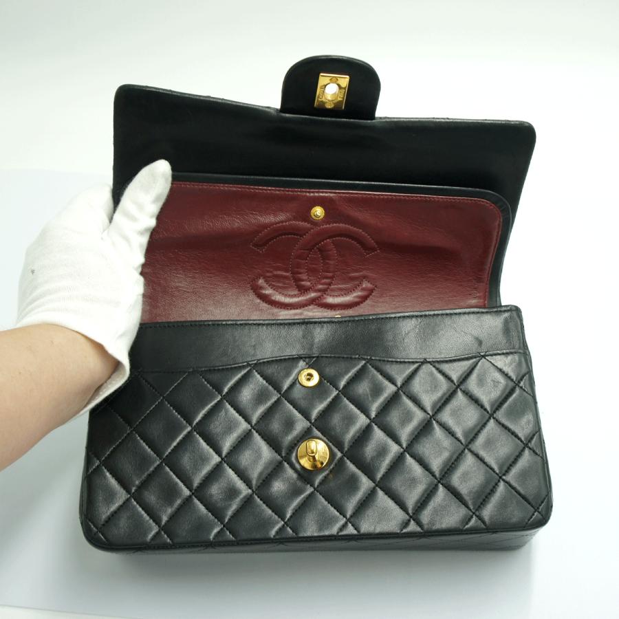 シャネル（CHANEL）マトラッセ25　Wフラップチェーンショルダーバッグ　A01112　ハンドバッグ　ショルダーバッグ　ブラック　レディース（中古）