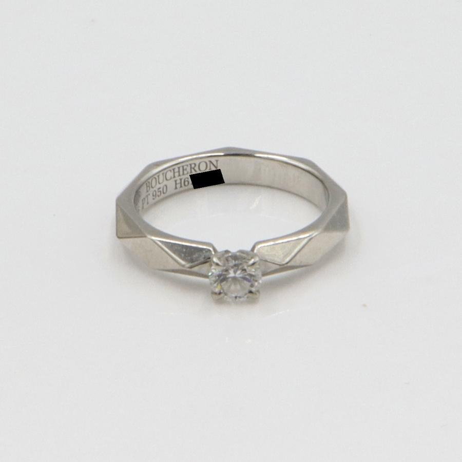 ブシュロン(BOUCHERON)ファセットソリテール リング　リングサイズ6号　重量4.14ｇ(石の重量を含む)　レディース(中古)