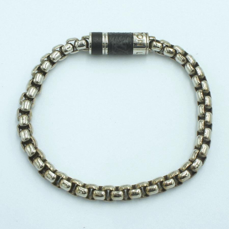 ルイヴィトン（LOUIS VUITTON）ブレスレット・チェーン モノグラム・エクリプス　M63107　ブレスレット長さ21cm　メンズ　レディース（中古）