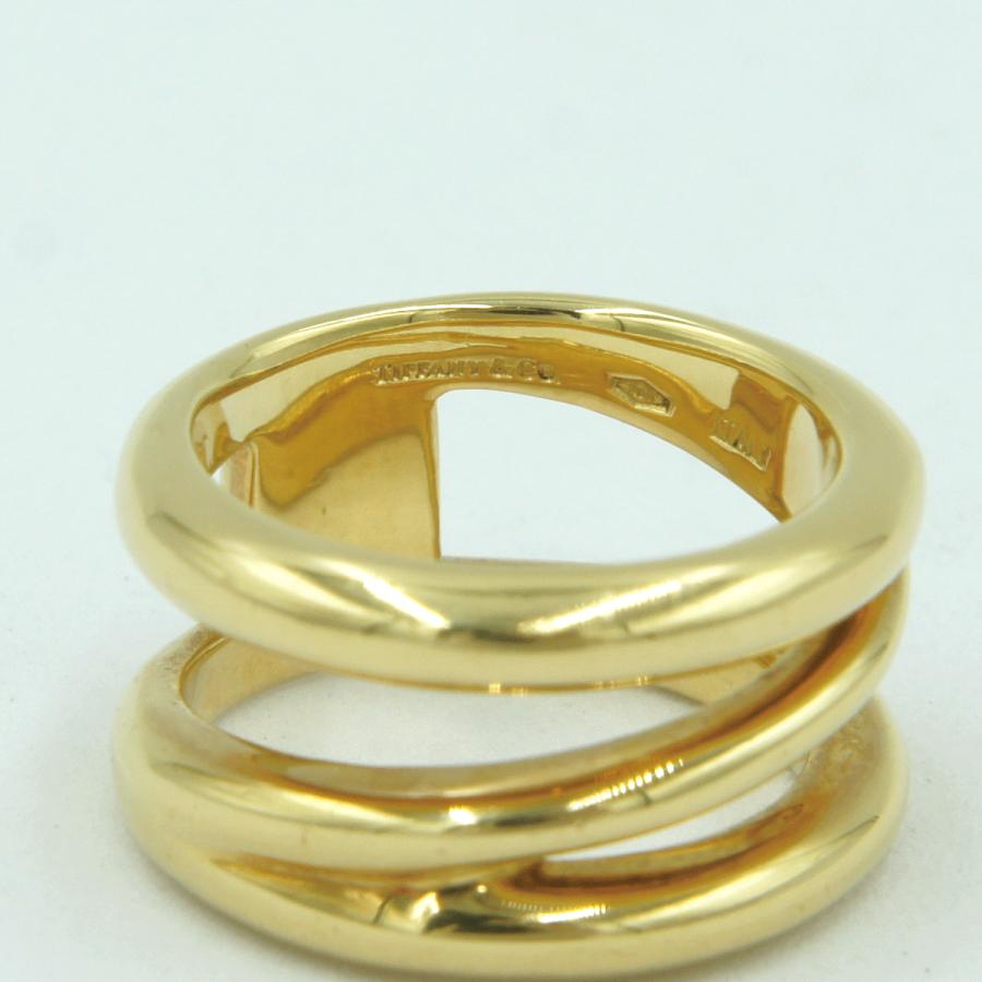 ティファニー(Tiffany & Co.)　ダイアゴナル リング　リングサイズ11号　750(K18)　イエローゴールド　レディース（中古）