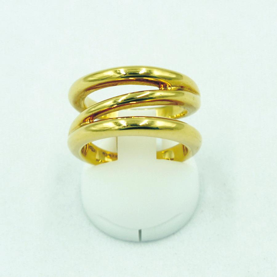 ティファニー(Tiffany & Co.)　ダイアゴナル リング　リングサイズ11号　750(K18)　イエローゴールド　レディース（中古）