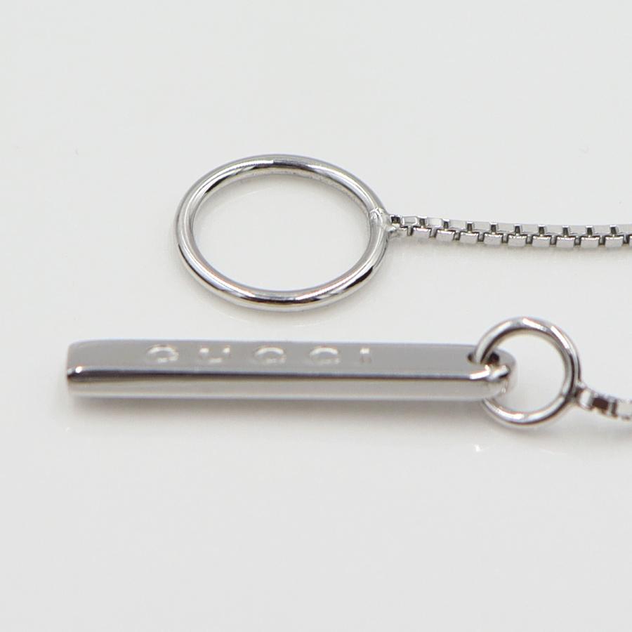 グッチ(GUCCI) 750 ロゴプレートラリアットネックレス　ネック長さ：約50cm　重量5.23ｇ（中古）