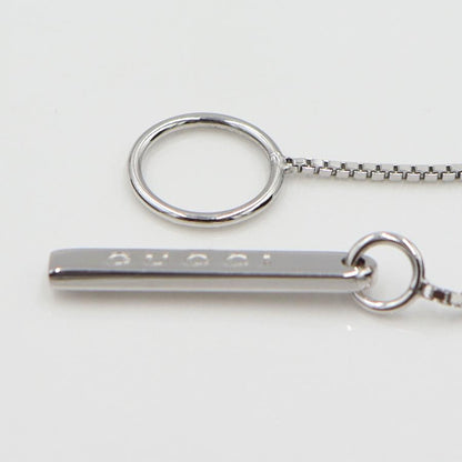 グッチ(GUCCI) 750 ロゴプレートラリアットネックレス　ネック長さ：約50cm　重量5.23ｇ（中古）