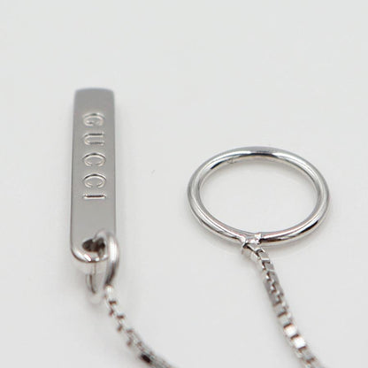 グッチ(GUCCI) 750 ロゴプレートラリアットネックレス　ネック長さ：約50cm　重量5.23ｇ（中古）