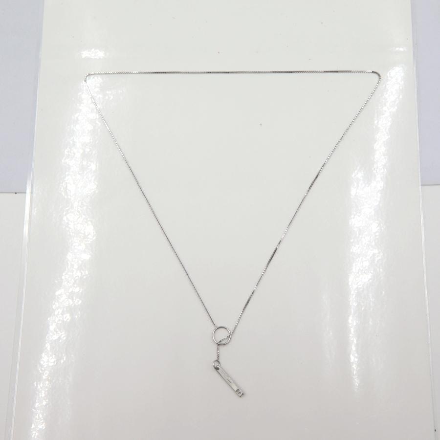 グッチ(GUCCI) 750 ロゴプレートラリアットネックレス　ネック長さ：約50cm　重量5.23ｇ（中古）