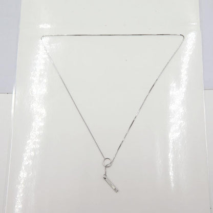 グッチ(GUCCI) 750 ロゴプレートラリアットネックレス　ネック長さ：約50cm　重量5.23ｇ（中古）