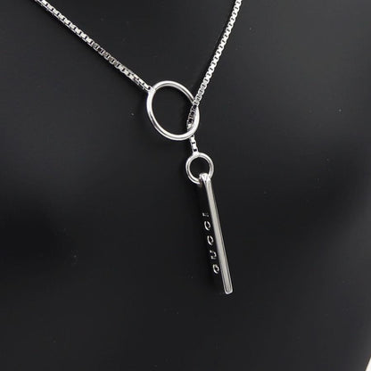 グッチ(GUCCI) 750 ロゴプレートラリアットネックレス　ネック長さ：約50cm　重量5.23ｇ（中古）