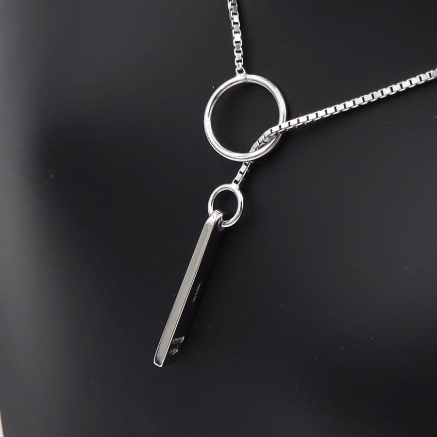 グッチ(GUCCI) 750 ロゴプレートラリアットネックレス　ネック長さ：約50cm　重量5.23ｇ（中古）