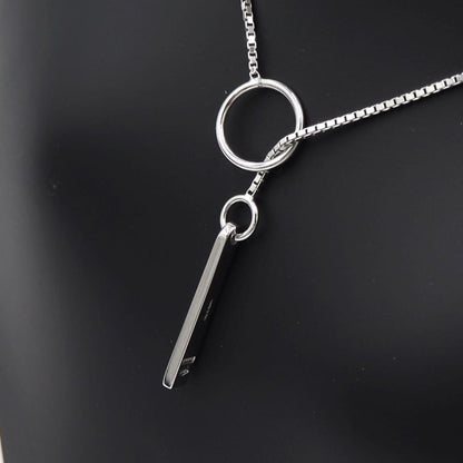 グッチ(GUCCI) 750 ロゴプレートラリアットネックレス　ネック長さ：約50cm　重量5.23ｇ（中古）