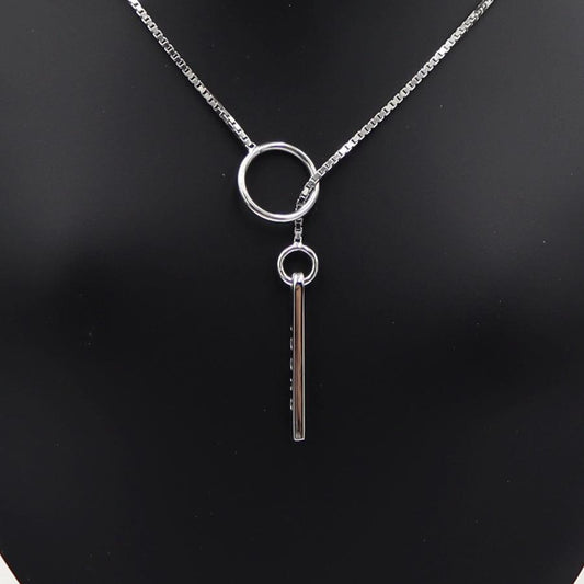 グッチ(GUCCI) 750 ロゴプレートラリアットネックレス　ネック長さ：約50cm　重量5.23ｇ（中古）