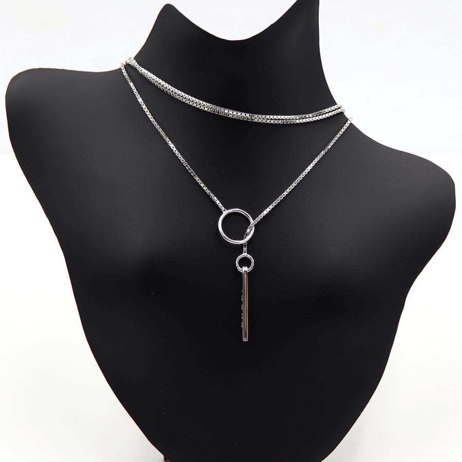 グッチ(GUCCI) 750 ロゴプレートラリアットネックレス　ネック長さ：約50cm　重量5.23ｇ（中古）