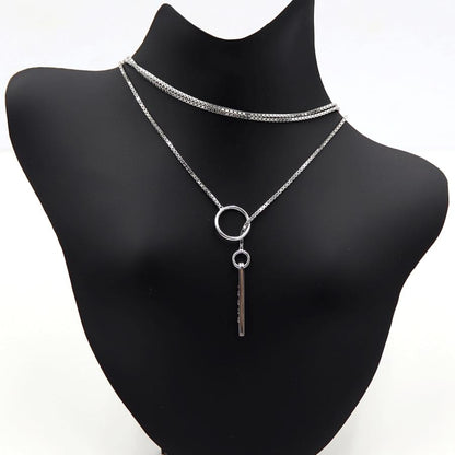 グッチ(GUCCI) 750 ロゴプレートラリアットネックレス　ネック長さ：約50cm　重量5.23ｇ（中古）