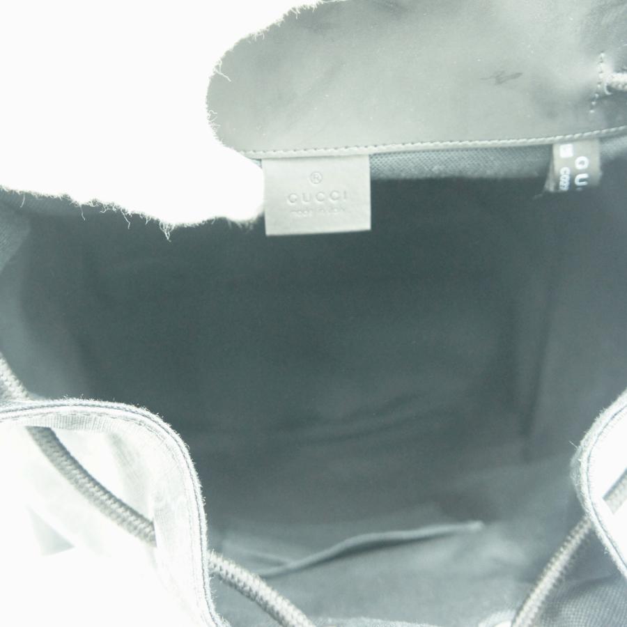 グッチ(GUCCI)　ソフト　GGスプリームキャンパス　バックパック　495563　リュックサック　ブラック　グレー　メンズ　レディース(中古)