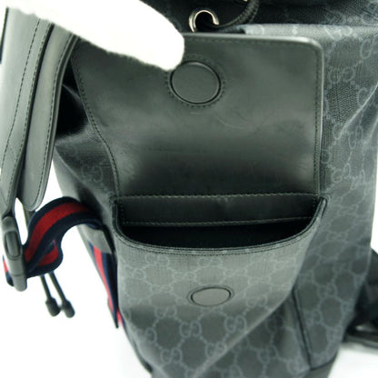 グッチ(GUCCI)　ソフト　GGスプリームキャンパス　バックパック　495563　リュックサック　ブラック　グレー　メンズ　レディース(中古)