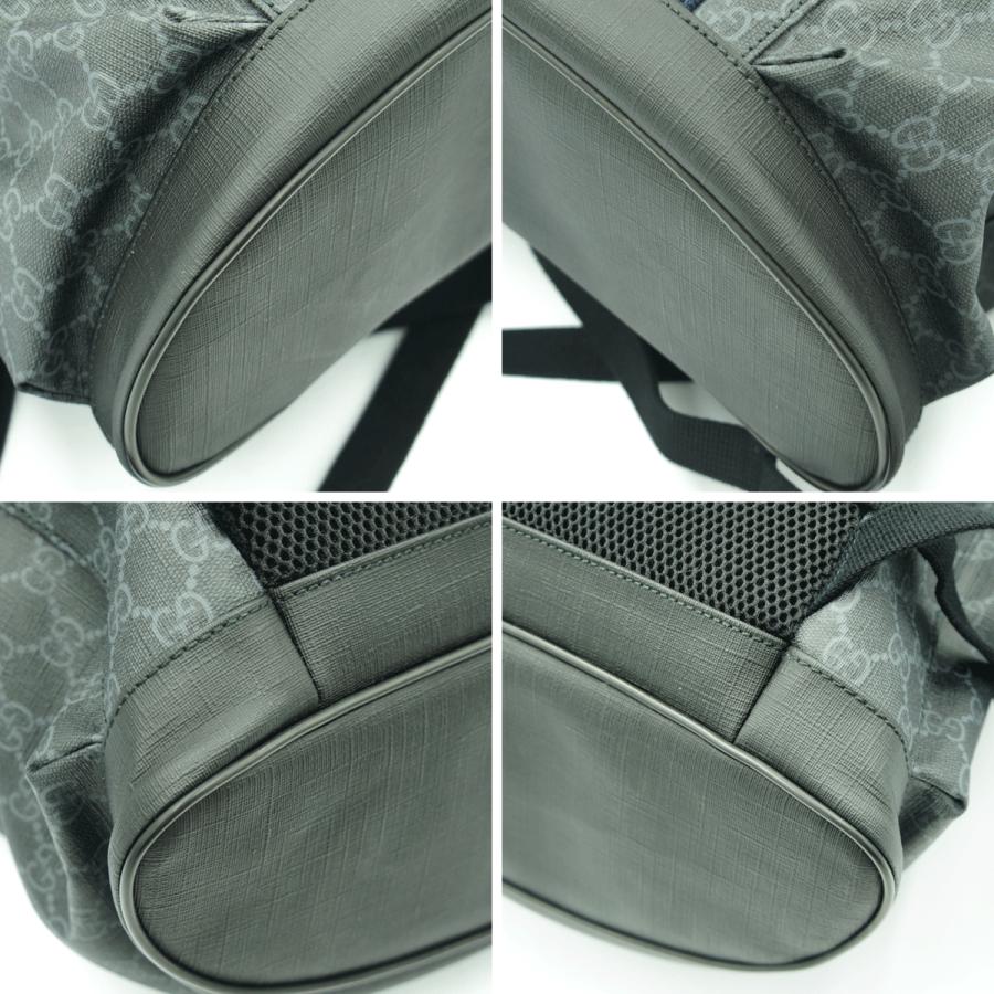 グッチ(GUCCI)　ソフト　GGスプリームキャンパス　バックパック　495563　リュックサック　ブラック　グレー　メンズ　レディース(中古)