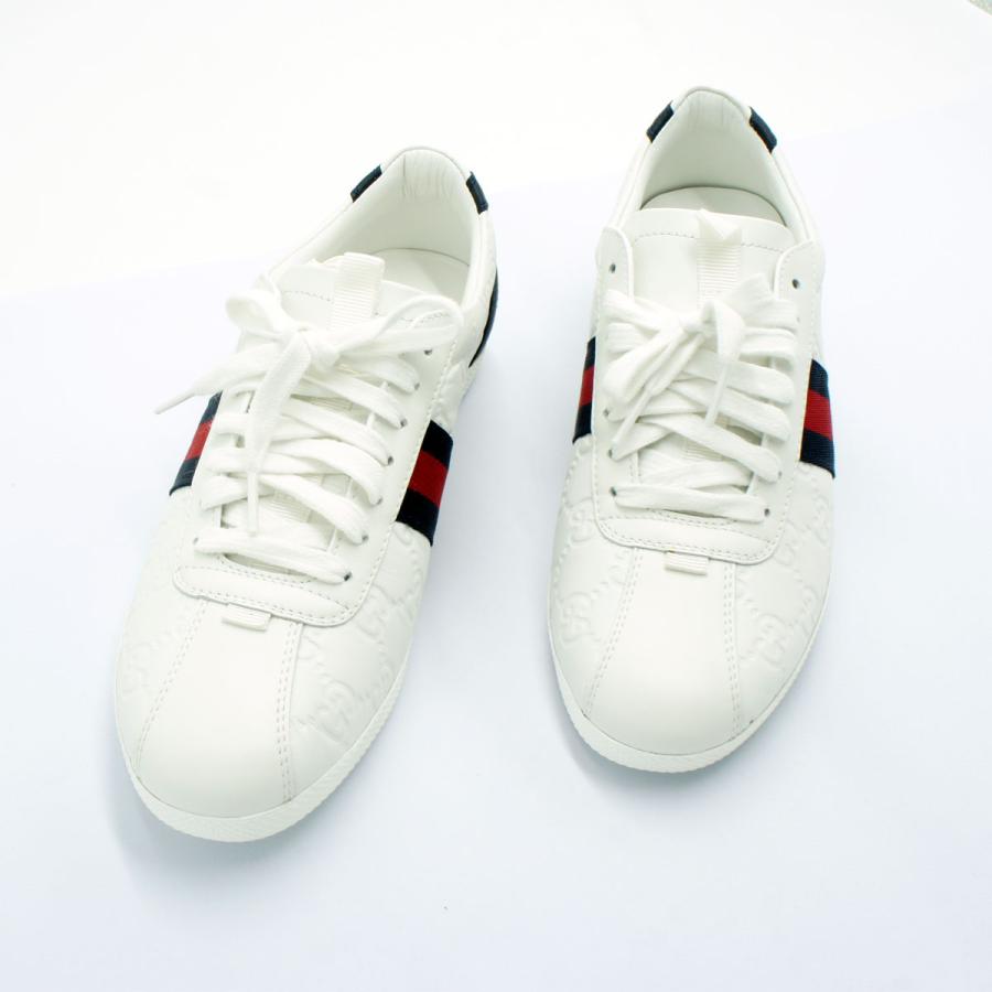 グッチ（GUCCI）グッチシマ ローカット レースアップ スニーカー　レディース　408496　3 1/8：25.5cm（未使用店頭展示品）