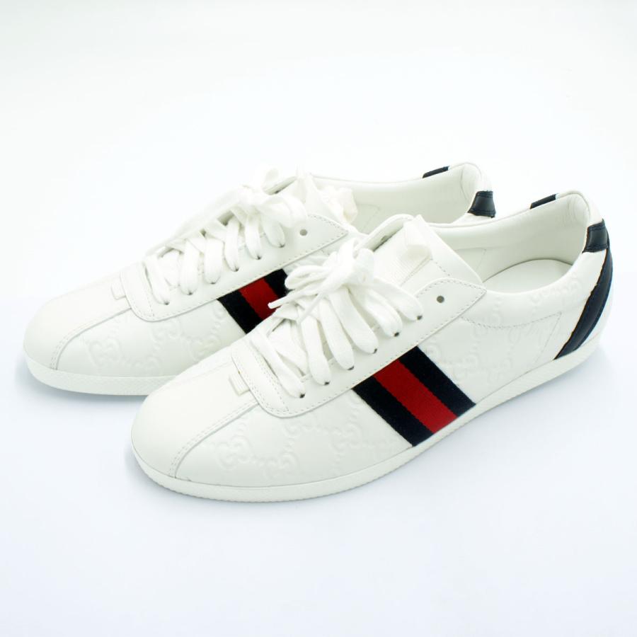 グッチ（GUCCI）グッチシマ ローカット レースアップ スニーカー　レディース　408496　3 1/8：25.5cm（未使用店頭展示品）