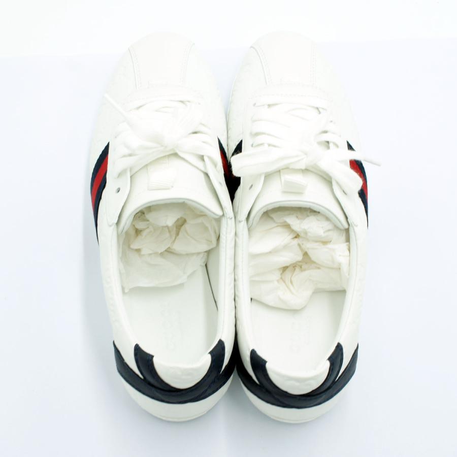 グッチ（GUCCI）グッチシマ ローカット レースアップ スニーカー　レディース　408496　3 1/8：25.5cm（未使用店頭展示品）