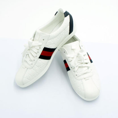 グッチ（GUCCI）グッチシマ ローカット レースアップ スニーカー　レディース　408496　3 1/8：25.5cm（未使用店頭展示品）