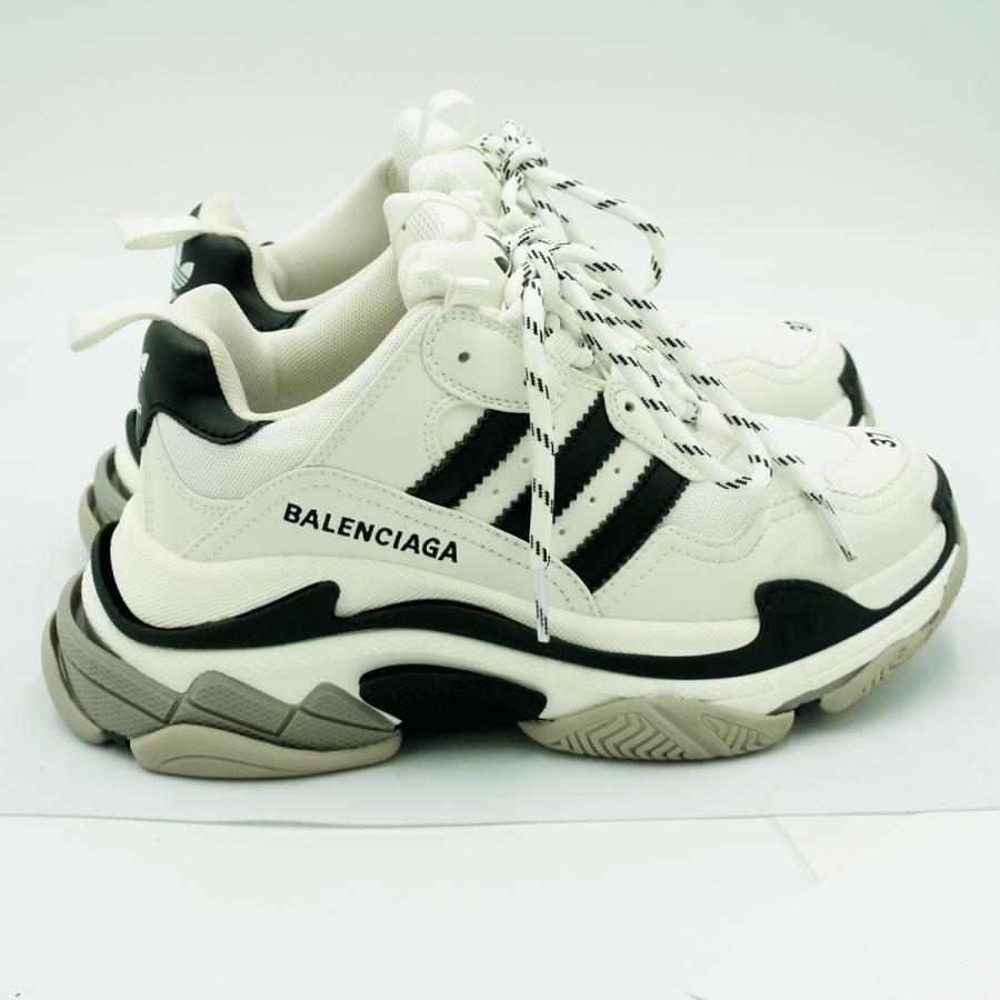 バレンシアガ(BALEMCIAGA) × アディダス(ADIDAS)　TRIPLE S　サイズ37(24.5cm)　限定エディション　靴　ホワイト/ブラック/グレー　メンズ　レディース（中古）