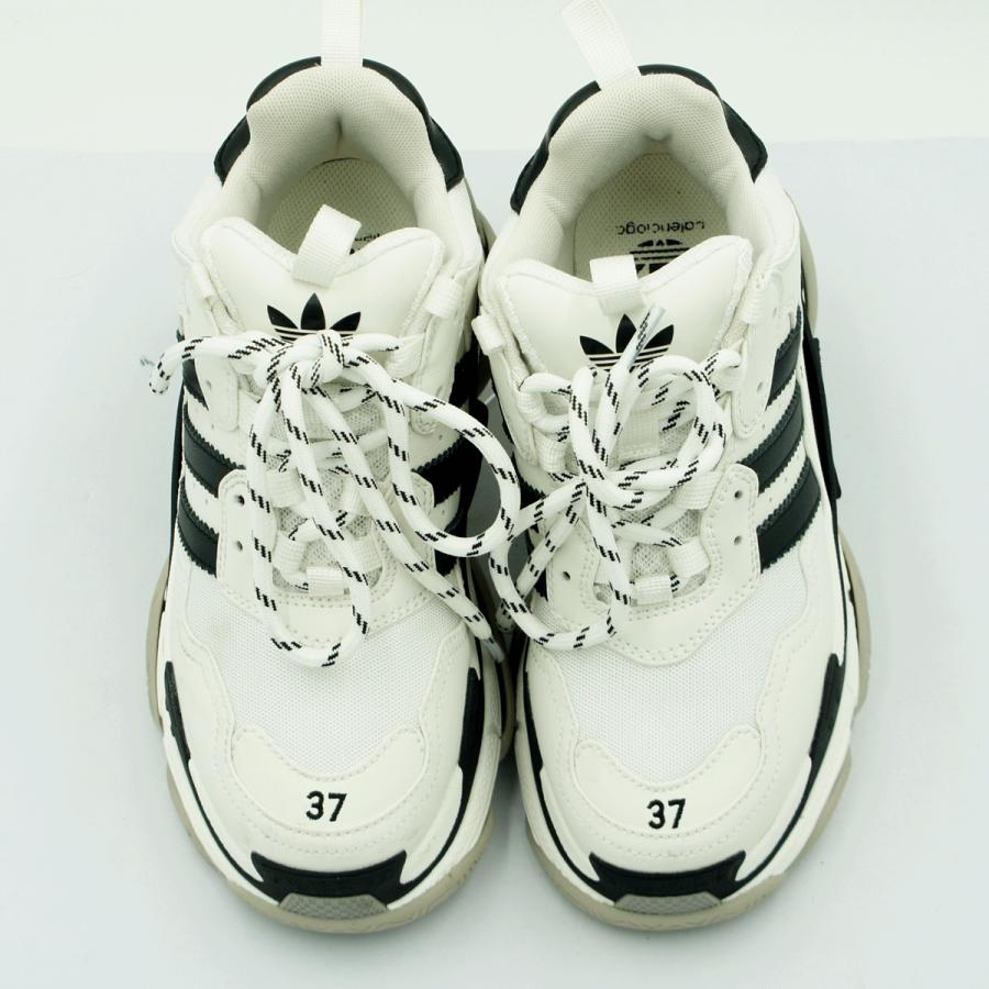 バレンシアガ(BALEMCIAGA) × アディダス(ADIDAS)　TRIPLE S　サイズ37(24.5cm)　限定エディション　靴　ホワイト/ブラック/グレー　メンズ　レディース（中古）