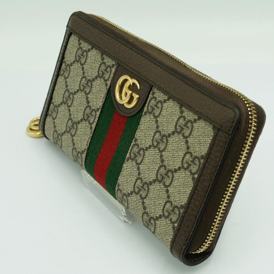 グッチ（GUCCI）GGスプリーム　オフィディア　GGジップアラウンドウォレット　523154　レディース（中古）