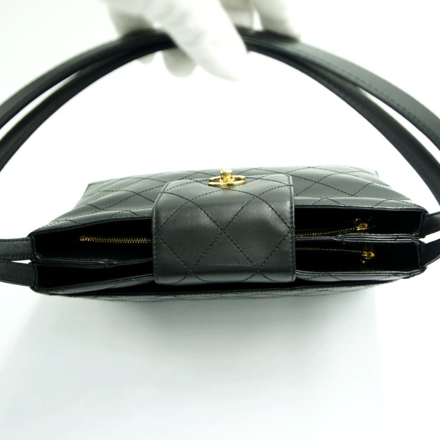 シャネル（CHANEL）ビコローレ　ターンロック　ショルダー　トートバッグ　ハンドバッグ　ショルダーバッグ　ブラック　レディース（中古）