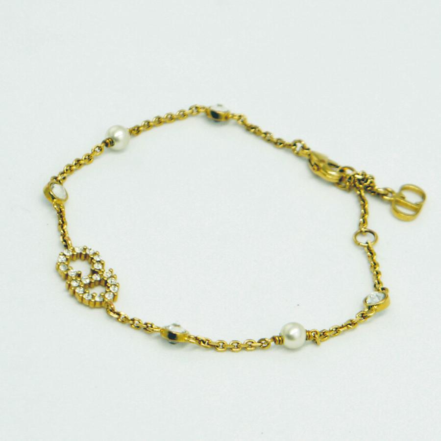 クリスチャンディオール（ChristianDior）　CLAIR D LUNE クレール ディー リュヌ ブレスレット　メタル・レジンパール・クリスタル　レディース（中古）