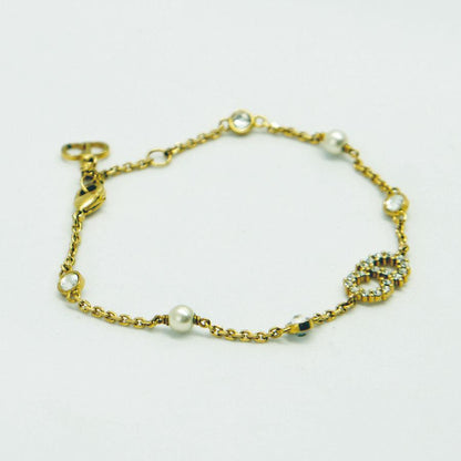 クリスチャンディオール（ChristianDior）　CLAIR D LUNE クレール ディー リュヌ ブレスレット　メタル・レジンパール・クリスタル　レディース（中古）