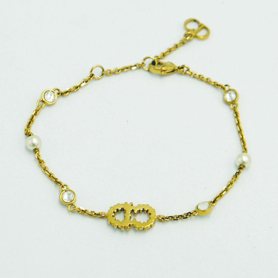 クリスチャンディオール（ChristianDior）　CLAIR D LUNE クレール ディー リュヌ ブレスレット　メタル・レジンパール・クリスタル　レディース（中古）