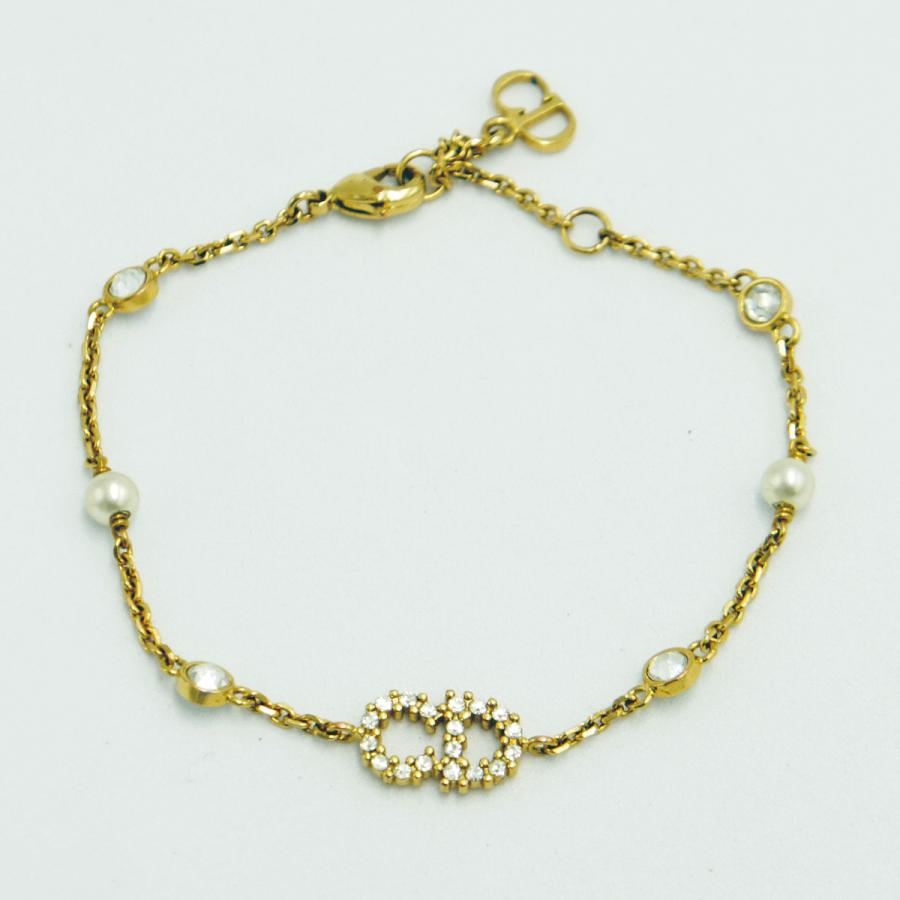 クリスチャンディオール（ChristianDior）　CLAIR D LUNE クレール ディー リュヌ ブレスレット　メタル・レジンパール・クリスタル　レディース（中古）