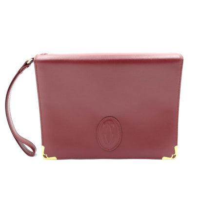 カルティエ(CARTIER) マストライン　セカンドバッグ　セカンドバッグ　クラッチバッグ　レッド　メンズ　レディース(中古)