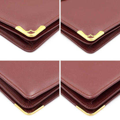カルティエ(CARTIER) マストライン　セカンドバッグ　セカンドバッグ　クラッチバッグ　レッド　メンズ　レディース(中古)
