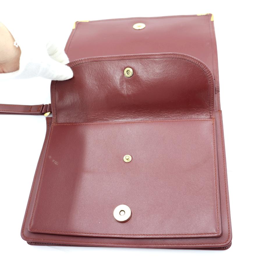 カルティエ(CARTIER) マストライン　セカンドバッグ　セカンドバッグ　クラッチバッグ　レッド　メンズ　レディース(中古)
