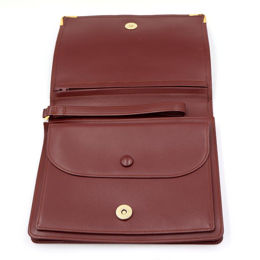 カルティエ(CARTIER) マストライン　セカンドバッグ　セカンドバッグ　クラッチバッグ　レッド　メンズ　レディース(中古)