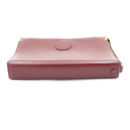 カルティエ(CARTIER) マストライン　セカンドバッグ　セカンドバッグ　クラッチバッグ　レッド　メンズ　レディース(中古)