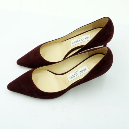 ジミーチュウ（JIMMY CHOO）ROMY60　スエード・ポインテッドトゥパンプス　ボルドー　38/25cm　レディース（中古）