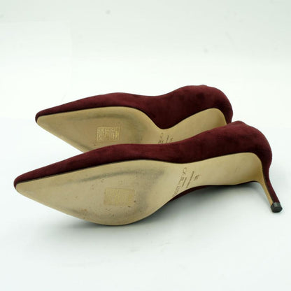 ジミーチュウ（JIMMY CHOO）ROMY60　スエード・ポインテッドトゥパンプス　ボルドー　38/25cm　レディース（中古）