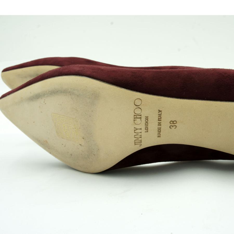 ジミーチュウ（JIMMY CHOO）ROMY60　スエード・ポインテッドトゥパンプス　ボルドー　38/25cm　レディース（中古）