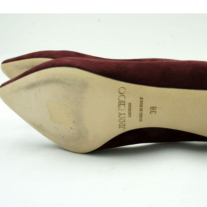 ジミーチュウ（JIMMY CHOO）ROMY60　スエード・ポインテッドトゥパンプス　ボルドー　38/25cm　レディース（中古）