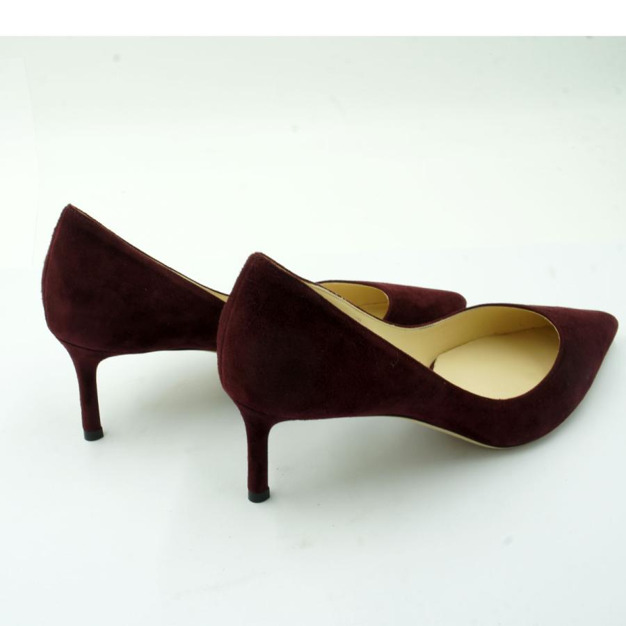 ジミーチュウ（JIMMY CHOO）ROMY60　スエード・ポインテッドトゥパンプス　ボルドー　38/25cm　レディース（中古）