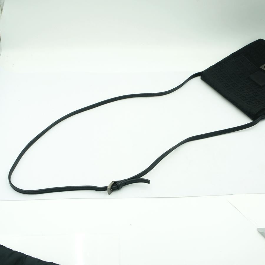 フェンディ（FENDI）ズッキーノ　カムセポシェット　ショルダーバッグ　8BT075　ポシェット　斜め掛け　ブラック　レディース（中古）