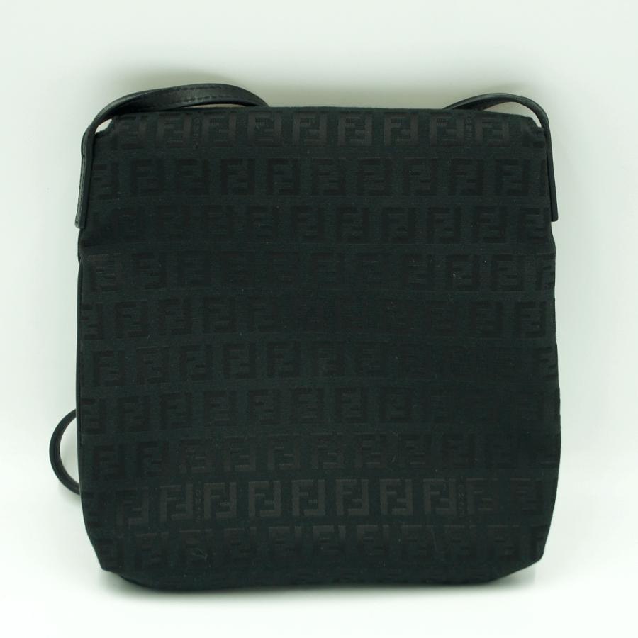 フェンディ（FENDI）ズッキーノ　カムセポシェット　ショルダーバッグ　8BT075　ポシェット　斜め掛け　ブラック　レディース（中古）