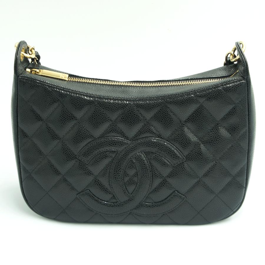 シャネル（CHANEL）キャビアスキン マトラッセ　ココマーク　ワンショルダー　A20993　ハンドバッグ　ショルダーバッグ　ブラック　レディース（中古・美品）