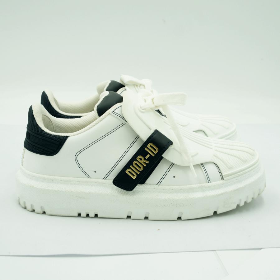 クリスチャンディオール（ChristianDior）ローカットスニーカー　サイズ36 1/2(23.5cm)　KCK278BCR　DIOR-ID　靴　ホワイト/ブラック　レディース（中古）