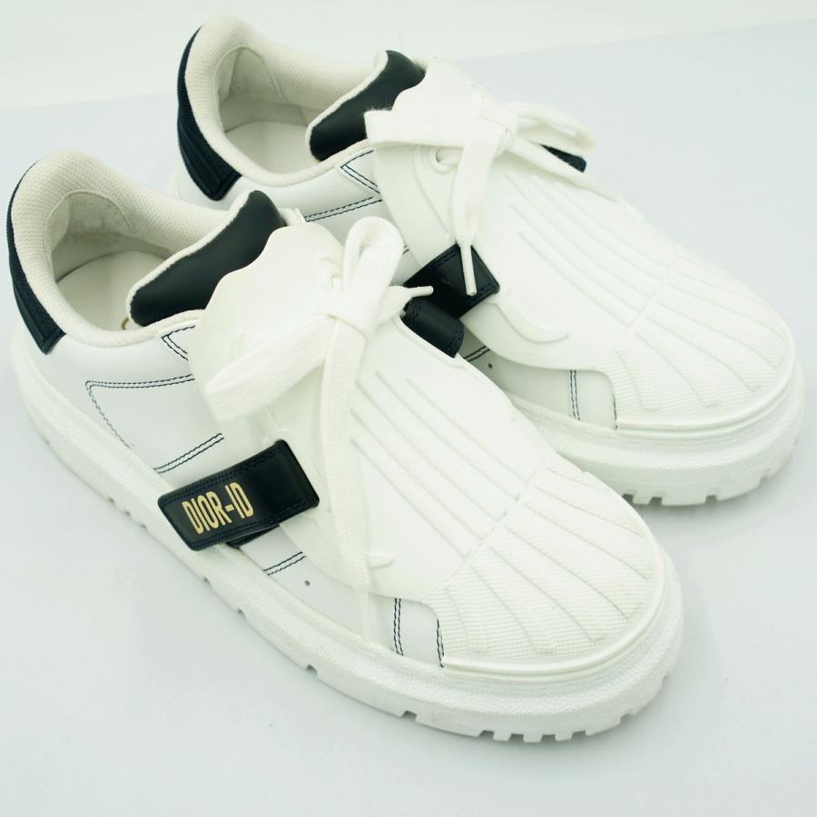 クリスチャンディオール（ChristianDior）ローカットスニーカー　サイズ36 1/2(23.5cm)　KCK278BCR　DIOR-ID　靴　ホワイト/ブラック　レディース（中古）