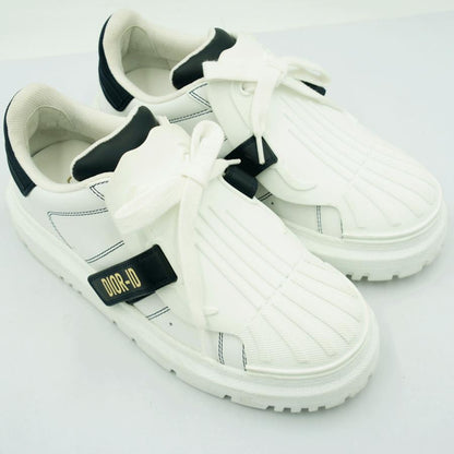 クリスチャンディオール（ChristianDior）ローカットスニーカー　サイズ36 1/2(23.5cm)　KCK278BCR　DIOR-ID　靴　ホワイト/ブラック　レディース（中古）