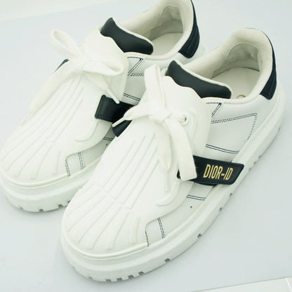 クリスチャンディオール（ChristianDior）ローカットスニーカー　サイズ36 1/2(23.5cm)　KCK278BCR　DIOR-ID　靴　ホワイト/ブラック　レディース（中古）